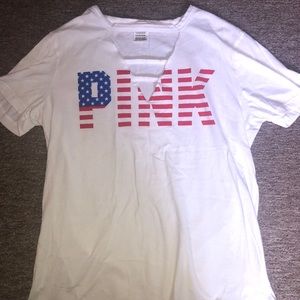 American flag v neck t shirt